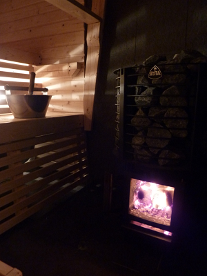 Enjoy the atmosphere and sensitive heat of our sauna in the Fishing Cottage Jokiniemi on Lake Saimaa